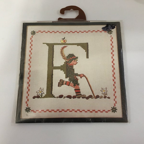 Lanarte Bremer Tapisserie 34022  Alfhild Arnesen Cross Stitch Kit Sampler F Letter Monogram  Boy Alphabet 34018 Holland Dutch Netherlands