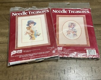 Needle Treasures Stitchery Kit Jenny & Jimmy Boy and Girl Jan Haggara 00545 00574  Made In USA