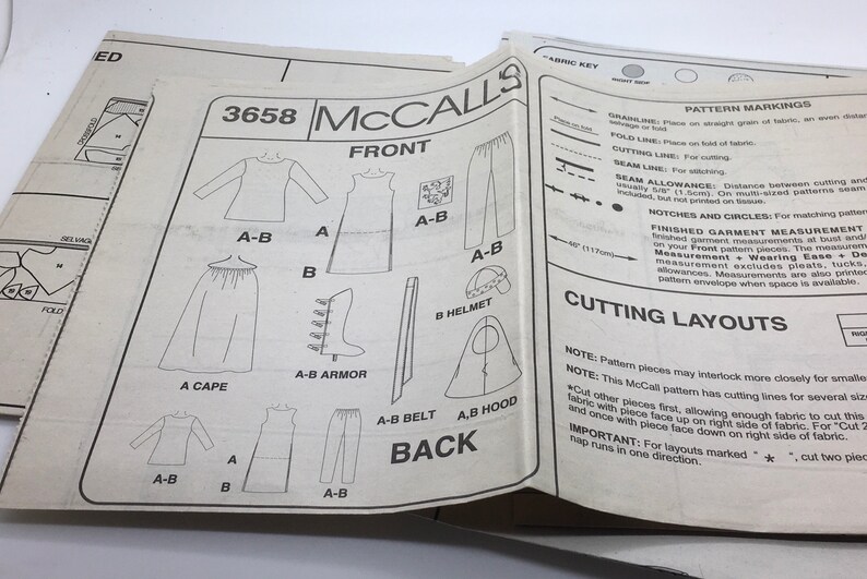 McCall\u2019s Costumes 3658 Sewing Pattern Camelot King Arthur Round Table Medieval Renaissance LOTR Lined Cape Pullover Tunic Size S M