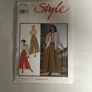 May include: A sewing pattern for a skirt, with two different styles shown. The pattern is for sizes 6-18 and is called "Style 1796".