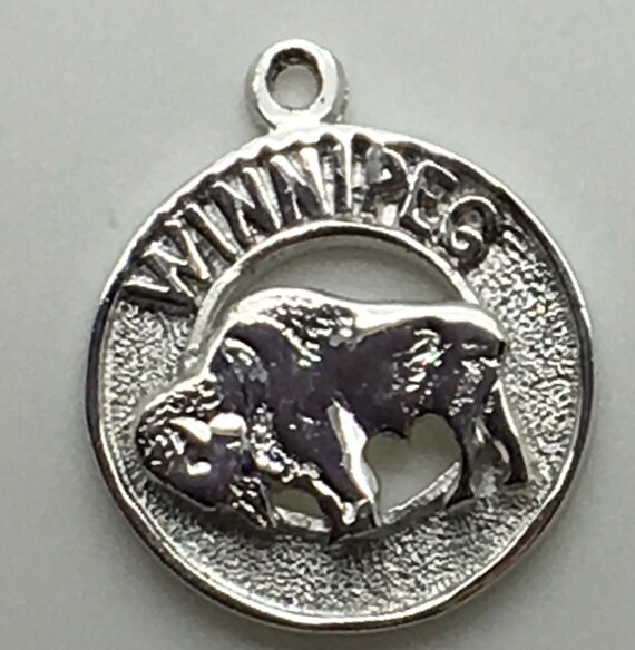 Winnipeg Bison Manitoba Canada Sterling Silver Charm Round | Etsy España