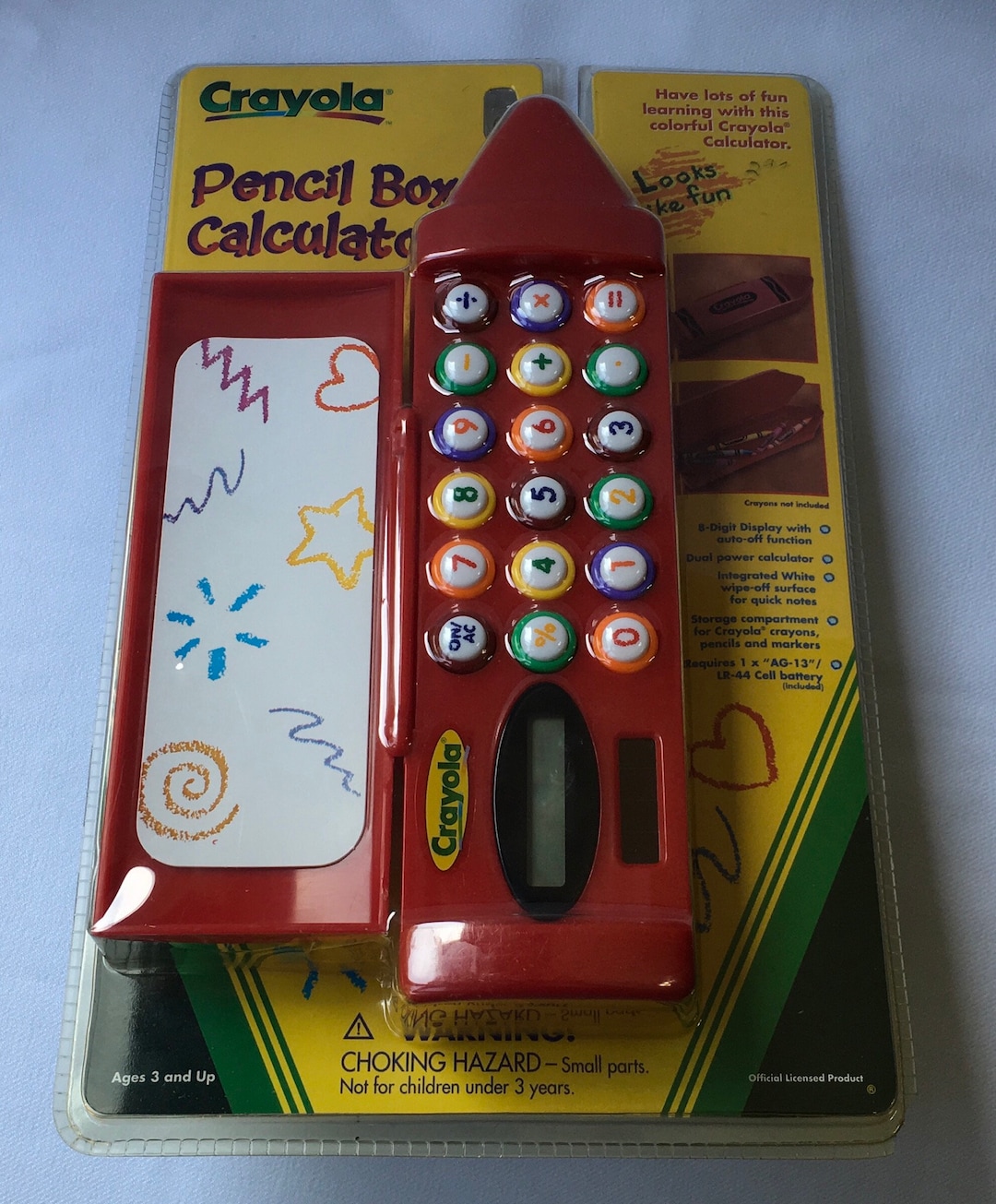 Crayola Pencil Box Calculator 8 Digit Display Dual Power Calculator Red