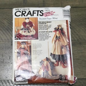 McCall's P386  5985 752 Crafts Sewing Pattern The Great Bunny Cover Up  Vacuum Cleaner Cover Sewing Machine Cover Draft Blockers Farmhouse