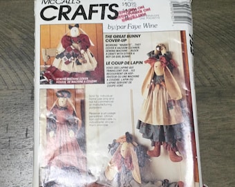 McCall's P386  5985 752 Crafts Sewing Pattern The Great Bunny Cover Up  Vacuum Cleaner Cover Sewing Machine Cover Draft Blockers Farmhouse