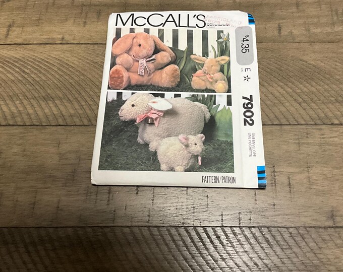 Mccall’s 7902 634 Sewing Pattern Stuffed Animals Stuffed Bunny Rabbit ...