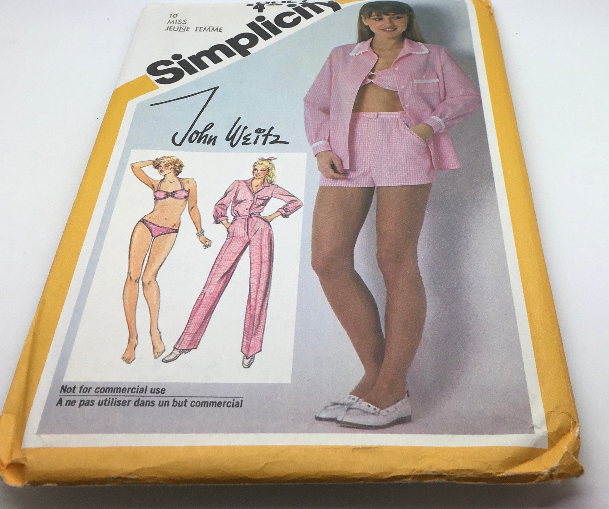 Simplicity 9957 Sewing Pattern John Weitz Bikini Shirt Pants