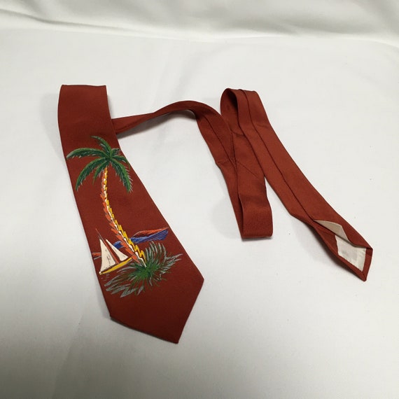 Vintage Hand Painted Tie Swing Rockabilly Penney’… - image 2