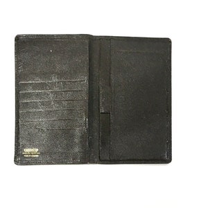 vintage Renwick Dark Brown Check Book Document Licence Cartes de crédit Photo ID Bifold Portefeuille Véritable Cuir Anglais Maroc Made In Canada