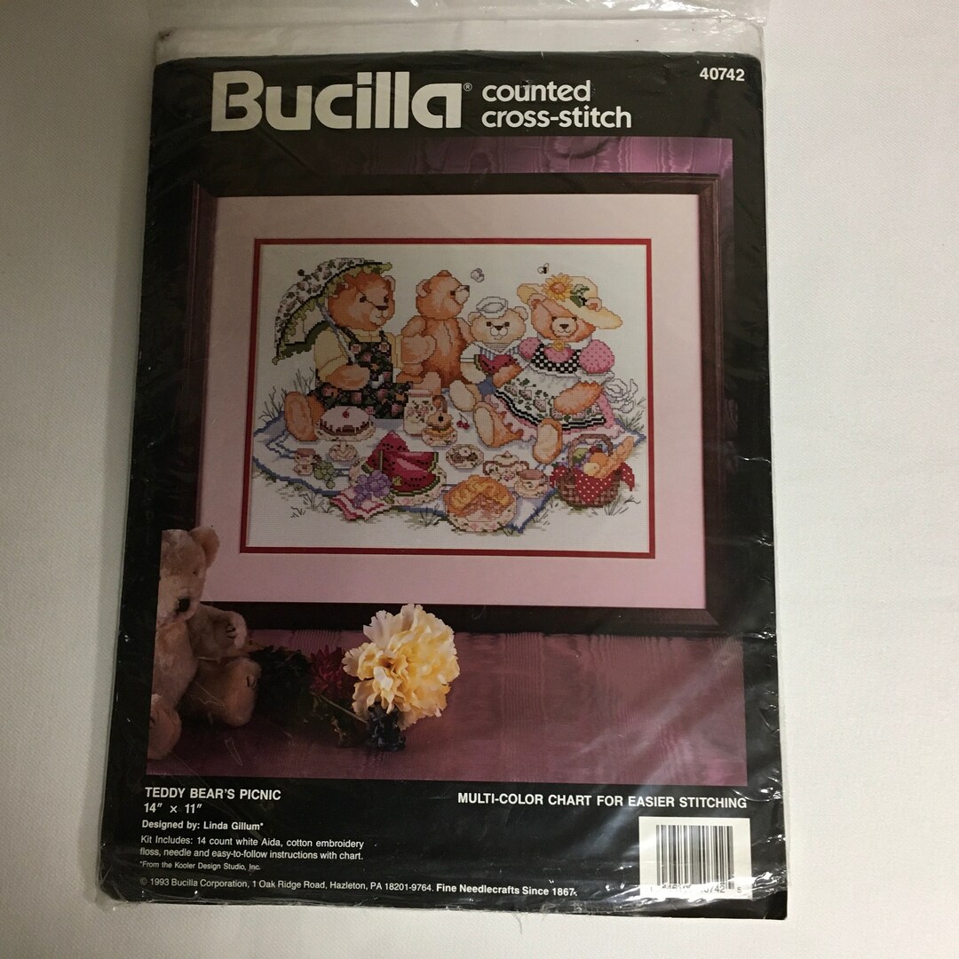 Bucilla 40742 Counted Cross Stitch Kit Teddy Bears Picnic Etsy
