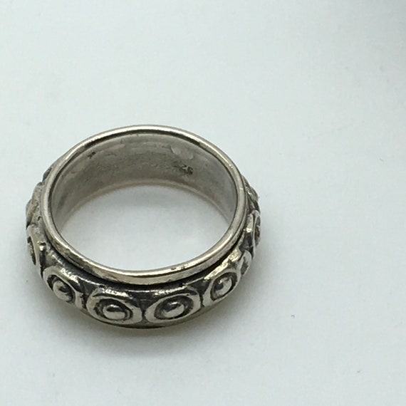 Vintage  Sterling Silver Spinner Ring Spin Ring M… - image 4