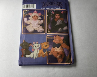 Simplicity 5377 Sewing Pattern Walt Disney Aristocats Cats Kitten  Costumes For Toddlers Footed Costume Size 1/2 1 2 3 4 Uncut New