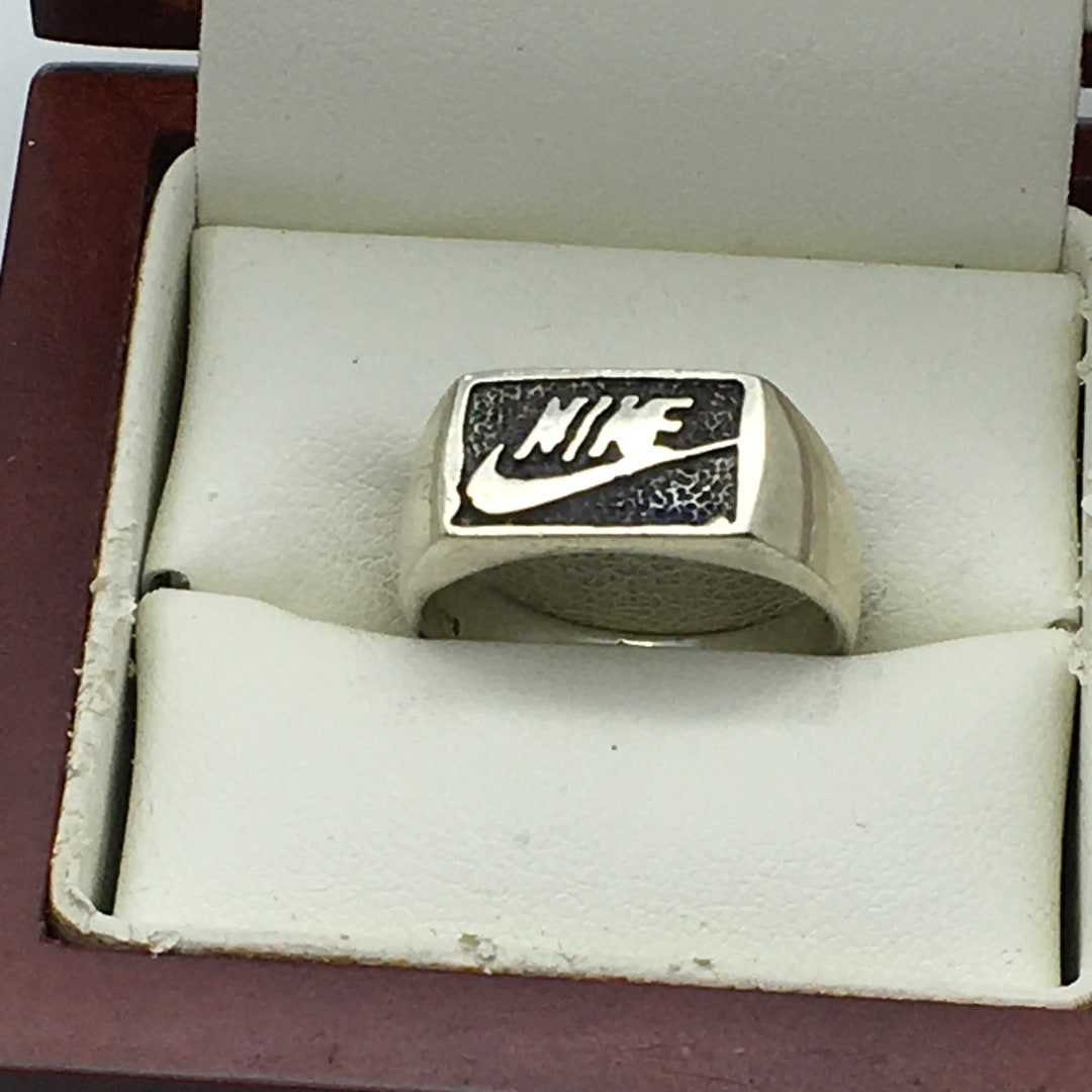 Nike Sterling Silver Ring Swoosh Tick Size 7.75 Just Do Etsy