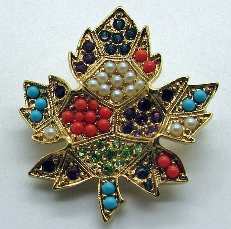 Vintage D'Orlan Boucher Gold Plated Maple Leaf Brooch Pin