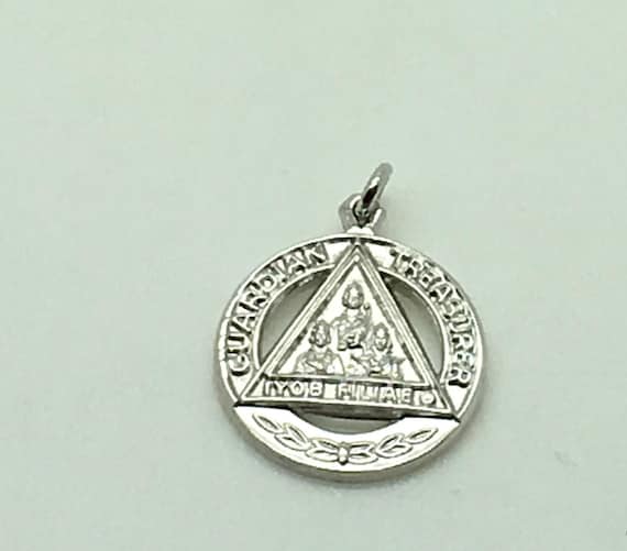 Job's Daughters Guardian Treasurer Sterling Silver Charm Masonic