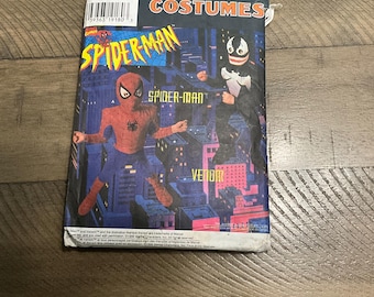 Simplicity 7241 0686 Sewing Pattern Spider-Man Venom Super Hero Comic-Con Child’s Costumes Jumpsuit Hood Mask Appliques Size 3 4 5 6 7 8