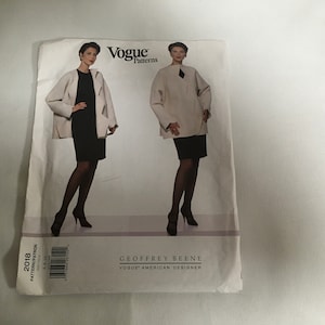 May include: Vogue Patterns sewing pattern for a coat and skirt by Geoffrey Beene, a Vogue American Designer. The pattern is for sizes 6, 8, and 10.