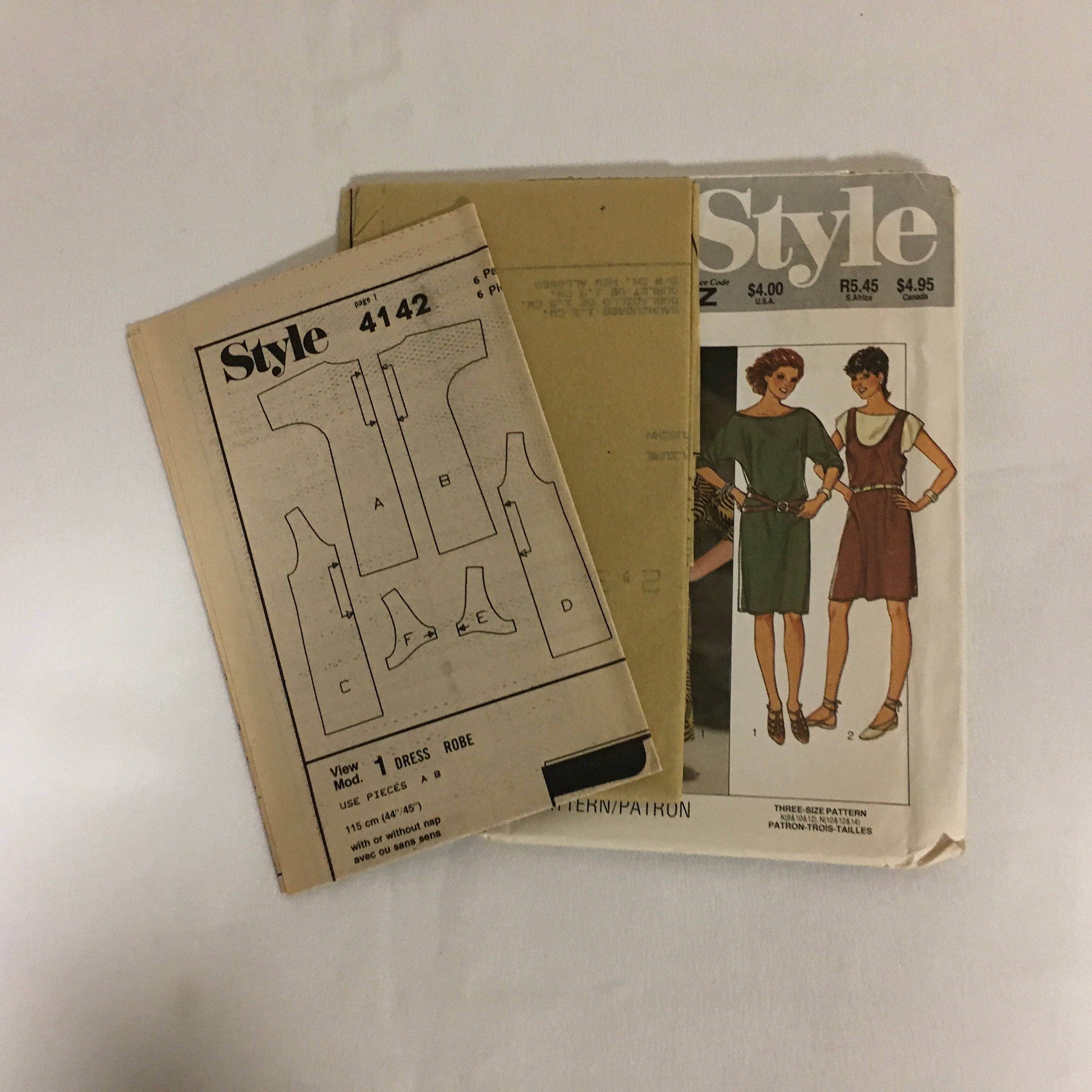Style 4142 Sewing Pattern Misses Pullover Dress Top Wide Boat Neckline ...
