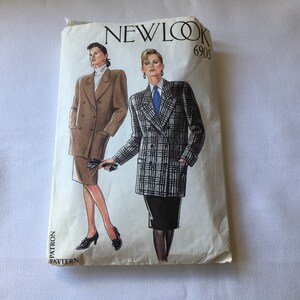 New Look 6905 Sömnadsmönster Dubbelknäppt jacka Avsmalnande kjol Knälång Storlek 8 10 12 14 16 18 Byst 89 - 101 cm
