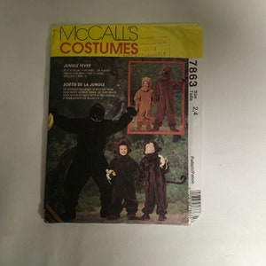 McCall’s Costumes 7863 Jungle Fever Gorilla Apa Björn Jumpsuit Småbarn Barn Barn Halloween Teater Cosplay Storlek 2 4
