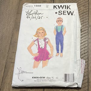 Kwik Sew 1668 Sewing Pattern Girls Unitard Leotard Top Dance Skating Warm Up Size 8 10 12 14