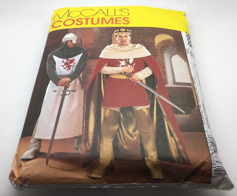 McCall\u2019s Costumes 3658 Sewing Pattern Camelot King Arthur Round Table Medieval Renaissance LOTR Lined Cape Pullover Tunic Size S M