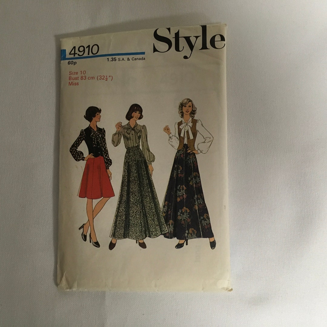 Style 4910 Sewing Pattern Misses Skirt Trousers Wrap Blouse Panelled ...