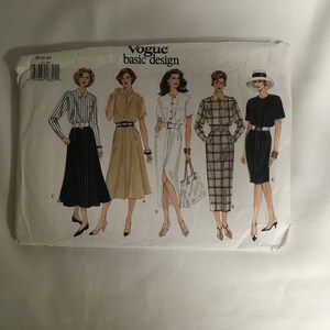 Vogue 1312 Naaipatroon Jurk Lengte Variaties Gedropte schouders Zeer Loszittende Blouson Lijfje Semi Getailleerde Jurk Maat 20 22 24 Ongesneden