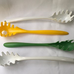 Vintage Melamine Plastic Spaghetti Pasta Server Fork Spoon Utensil