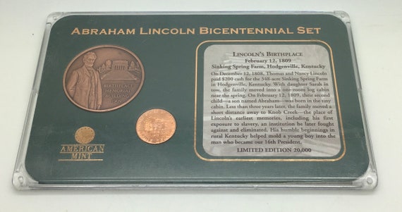 Abraham Lincoln Bicentennial Set Lincoln S Birthplace Sinking Spring Farm Hodgenville Kentucky 1863 Commemorative Limited Edition