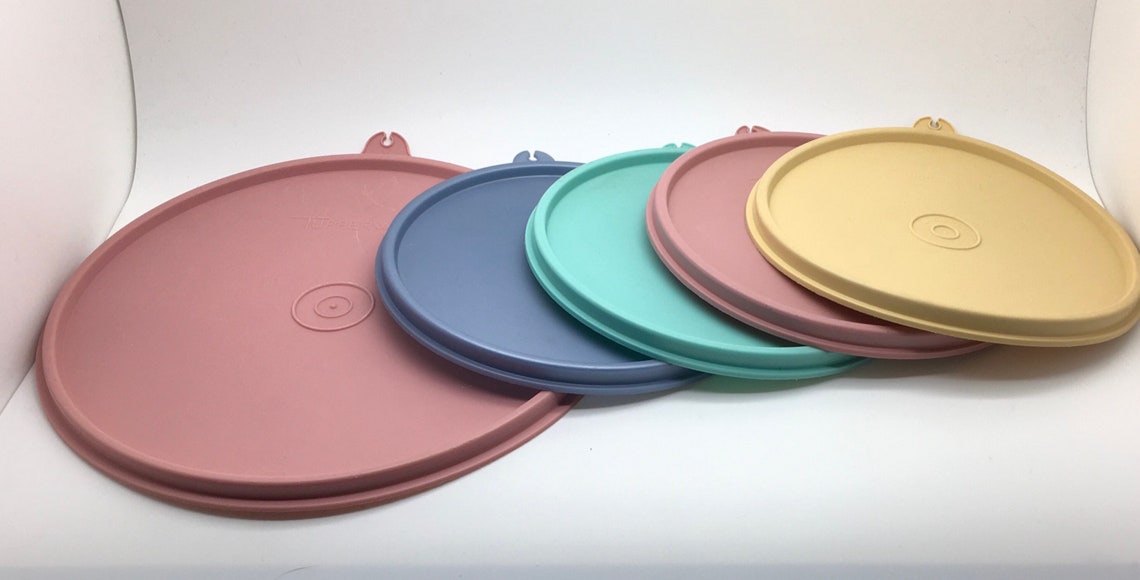 Vintage Tupperware Lid Seal Cover C 227 6793 Red B 238 Mauve Mint ...