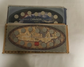 Canada Millennium 1999  2000   25 Cents Province Quarters Set  RCM Royal Canadian Mint   Gift For Coin Collector  Numismatist