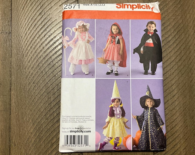 Simplicity 2571 Sewing Pattern Toddlers Costume Little Bo Peep Little ...