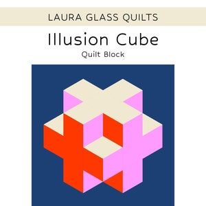 Illusion Cube Quilt Block Pattern | Foundation Paper Piecing 12.5&quot; block | PDF