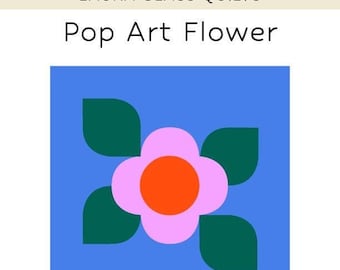 Pop Art Flower Mini Quilt Pattern | Beginner Sewing (PDF)