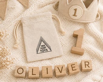 First Birthday Gift For Baby Personalized Name Blocks Keepsake 1st Birthday Decor Custom Baby Gift for One Year Old Birthday Photo Prop Baby