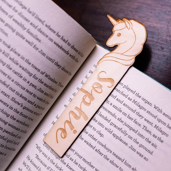 Unicorn Bookmark - Wood Bookmark - Unicorn Gift - Book Lover Gift - Personalized Bookmark - Wooden Bookmark - Children's Stocking Stuffer