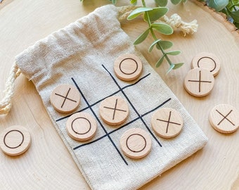 Wood Tic Tac Toe - X's and O's - Noughts and Crosses - Children's Games - Wood Games - Small Gift Idea - Valentine’s Gift - Stocking Stuffer