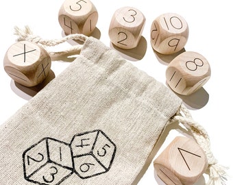 Math Dice Game / Educational Wood Toy / Kindergarten Math Activities / Numeracy Learning Materials / Homeschool Kindergarten Grade 1