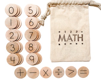 Wood Math Manipulatives / Educational Math Game / Kindergarten Math Activites / Numeracy Learning / Homeschool Resources / Montessori Math