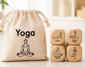 Yoga Game Kids Yoga Dice Wood Game Children's Yoga Poses Preschool Kindergarten Toddler Family Activity Yoga Meditation for Children