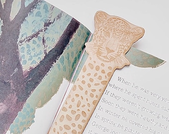 Cheetah Bookmark - Wood Bookmark - Cheetah Leopard Gift - Book Lover Gift - Personalized Bookmark - Wooden Bookmark - Stocking Stuffer