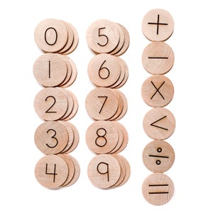 Wood Math Manipulatives / Educational Math Game / Kindergarten Math Activites / Numeracy Learning / Homeschool Resources / Montessori Math image 4
