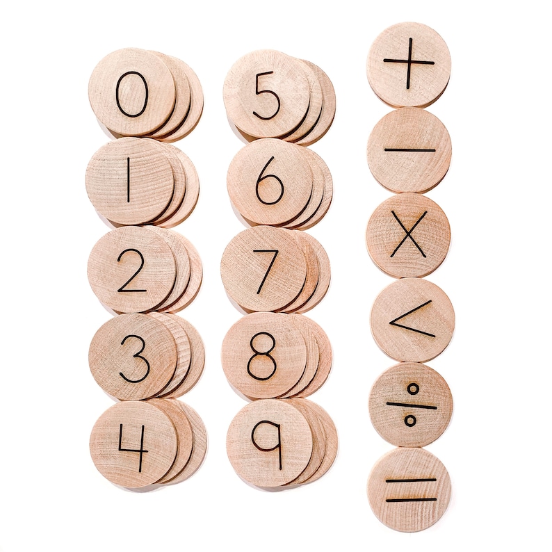 Wood Math Manipulatives / Educational Math Game / Kindergarten Etsy