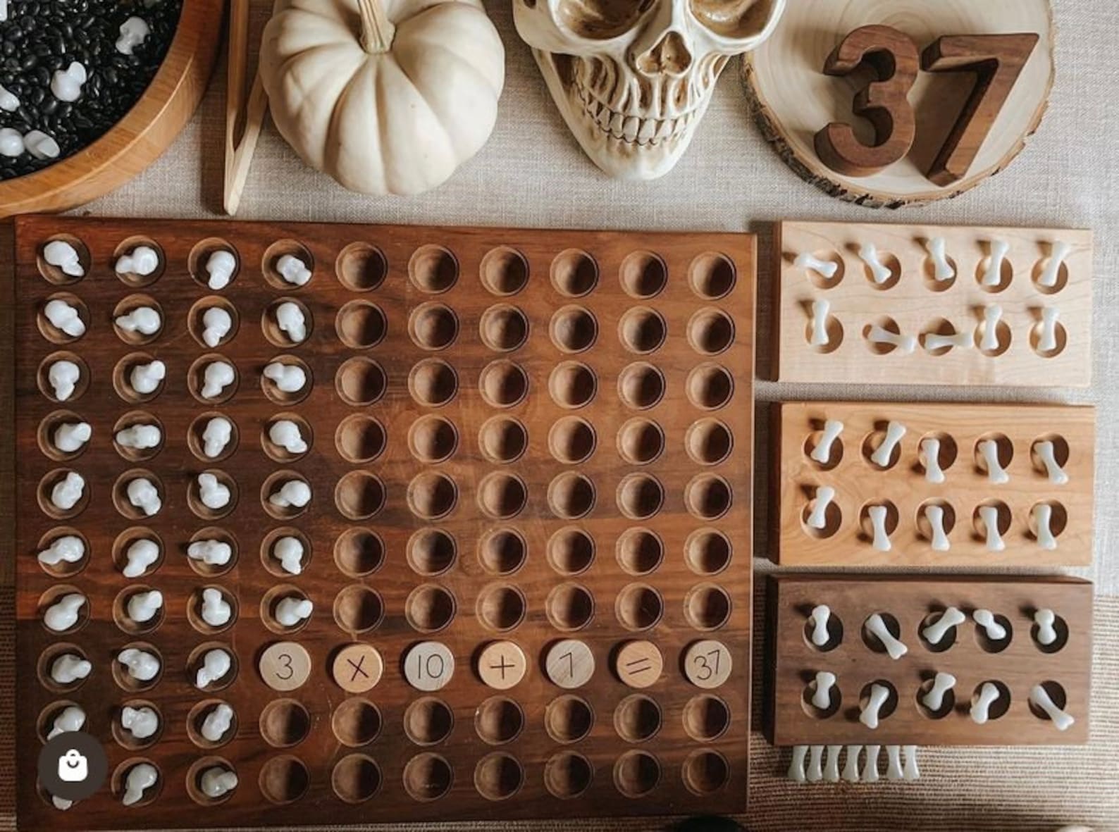 Wood Math Machine Wood Math Manipulatives / Educational Math Game / Kindergarten Math ...