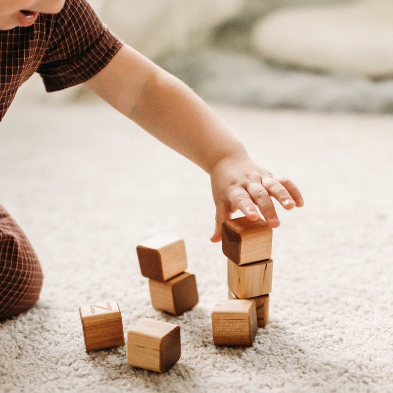Wood Alphabet Blocks / Wood Baby Blocks / Wood Blocks / Baby Etsy