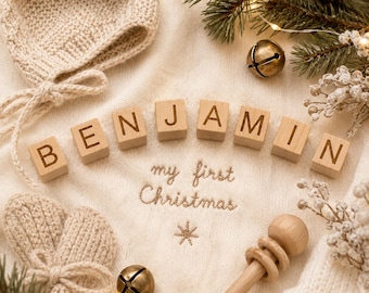 Baby's First Christmas Gift Personalized Baby Christmas Present for Newborn Christmas Keepsake Gift Custom Baby Name Blocks Christmas