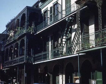 Vintage Photo 35mm Slide Red Border New Orleans Street Scene NOLA 50s