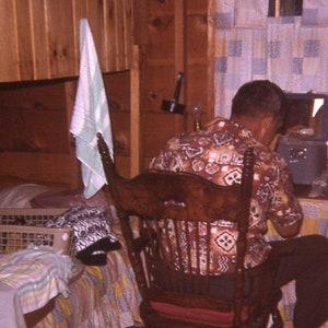 Vintage 35mm Slide Photo Snapshot Abstract African American Man Back To Camera