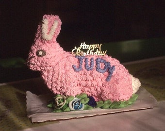 Vintage 35mm Slide Rabbit Birthday Cake 1980