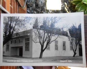 VTG RPPC Real Picture Postcard Church of God Pasadena California